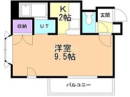 ルーセント24 1Kの間取図画像