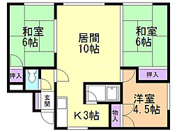 パークマンション1 3LDKの間取図画像