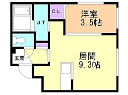 preciousMIYANOSAWA 1LDKの間取図画像