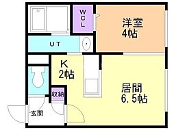 フォーレスタコトニ 1LDKの間取図画像