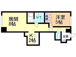 ウエストビューA.Oビル 1LDKの間取図画像