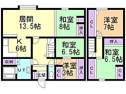 もなみハイツ 5LDKの間取図画像
