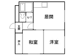 ハイムクローネ 1LDKの間取図画像