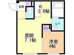 グランシード月寒西 1LDKの間取図画像