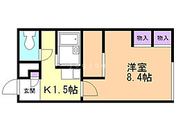 レオパレスブラン平岡公園 1Kの間取図画像
