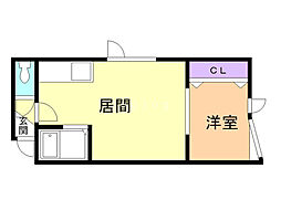 アークコート豊平 1LDKの間取図画像