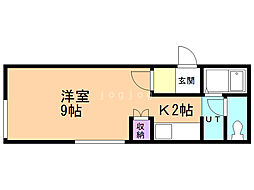 グランメールパレ 1Kの間取図画像