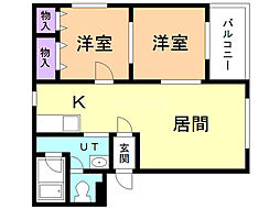 ラフィーネ 2LDKの間取図画像