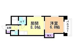 カノントヨヒラ 1LDKの間取図画像