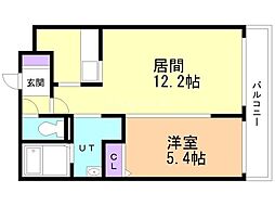 チェリーヒルズ 1LDKの間取図画像