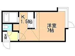 グランステージ月寒中央 1Kの間取図画像