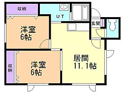 ノース,ヒル73 2LDKの間取図画像