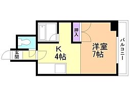 ファーストシティ平岸 1Kの間取図画像
