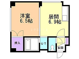 シティハウス平岸 1DKの間取図画像
