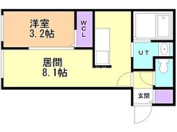 プレシャス月寒中央 1LDKの間取図画像