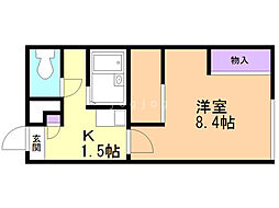 レオパレスKYOEI 1Kの間取図画像