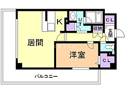 ホーリーフォート南平岸 1LDKの間取図画像