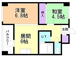 平岸ファースト 2DKの間取図画像