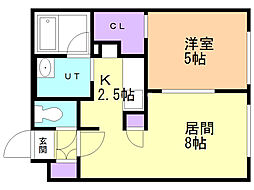 サルバトーレ澄川 1LDKの間取図画像