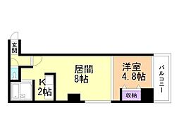 コトン月寒中央 1LDKの間取図画像