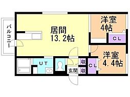 CasaBlanc 2LDKの間取図画像