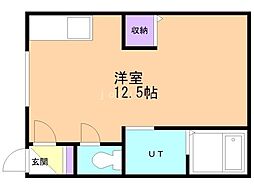 アクアトピア西岡 1LDKの間取図画像