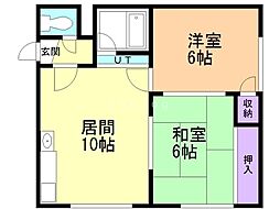 サカヰコーポ 2LDKの間取図画像