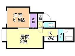 セントポーリア 1LDKの間取図画像