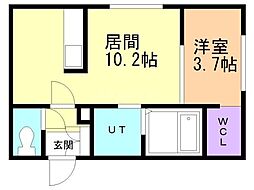 札幌市豊平区月寒西一条7丁目マンション 1LDKの間取図画像