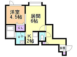 ラパス清田 1LDKの間取図画像