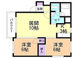 第8大慶ビル 2LDKの間取図画像