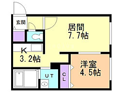 VIALATTEA美園 1LDKの間取図画像