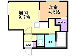 patio豊平 1LDKの間取図画像