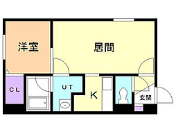 カレラ月寒中央 1LDKの間取図画像