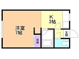 リバーサイドさくら 1Kの間取図画像