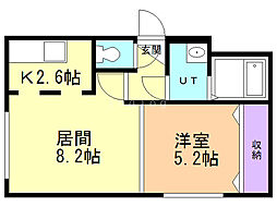 ジュネパレス札幌 1LDKの間取図画像