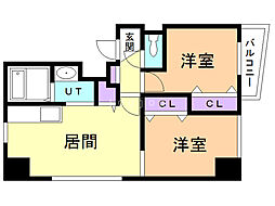 ル・ノール福住 2LDKの間取図画像