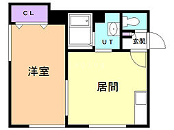 グリーンマンション 2DKの間取図画像
