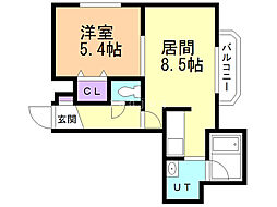 エスポワール110 1LDKの間取図画像