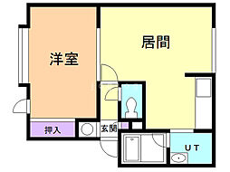 ヴィレッジ福住 1LDKの間取図画像