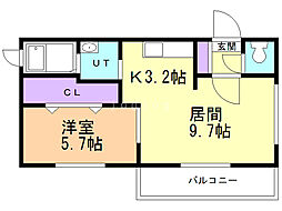 K2stella 1LDKの間取図画像