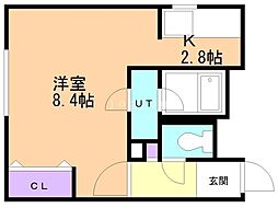 グランドサクセス澄川 1Kの間取図画像