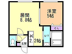 レジナス澄川 1LDKの間取図画像