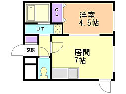 エル・フォレスト 1DKの間取図画像
