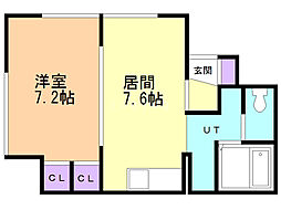 マイルーム澄川C 1DKの間取図画像