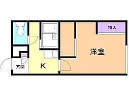 レオパレスグリーンウッド 1Kの間取図画像