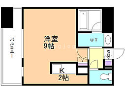 プレジデント豊平 1Kの間取図画像