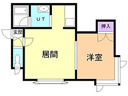 フォーサイトパークヴィラ 1LDKの間取図画像