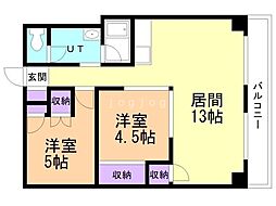 第78松井ビル 2LDKの間取図画像