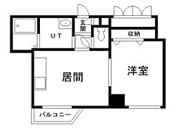 ドエル豊平7条 1DKの間取図画像
